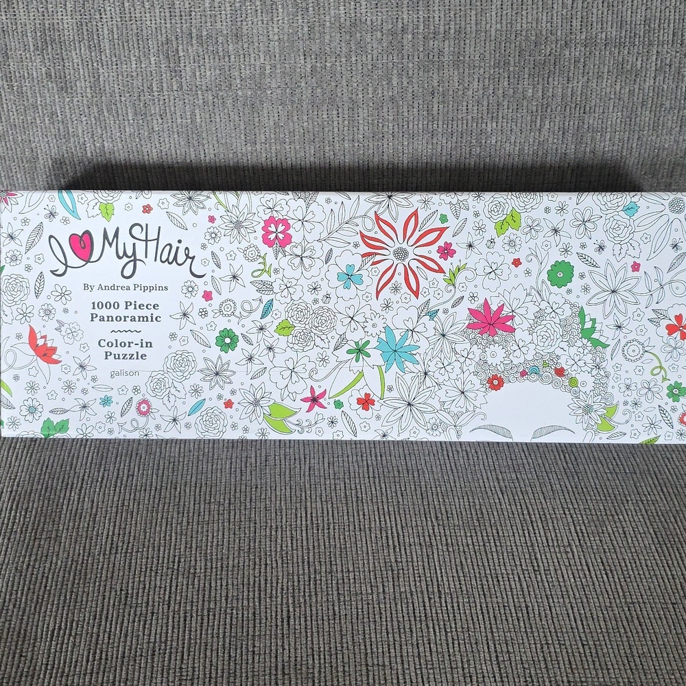 I ♡ My Hair 1000 Piece Panoramic Color-in Puzzle, 1000 Pieces, New